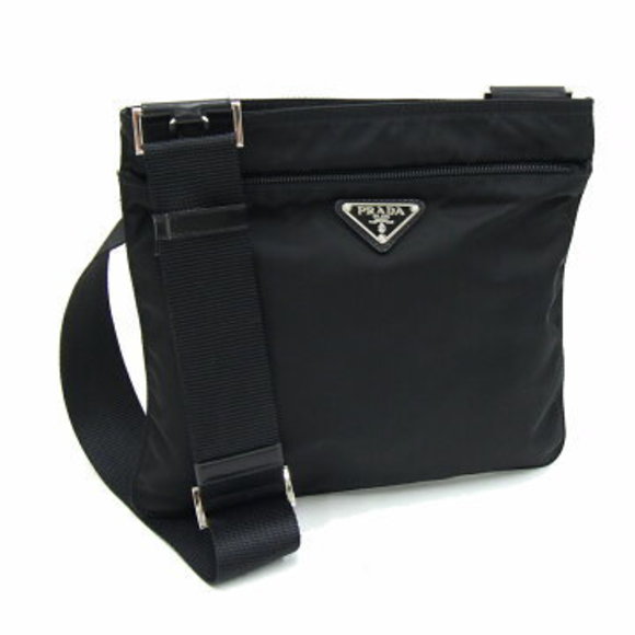 Prada black nylon Shoulder Bag triangle - Picture 1 of 7